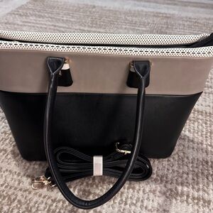 Chic Color Block Tote Bag  Shoulder Purse Women's Satchel Handbag W/ Strap New
